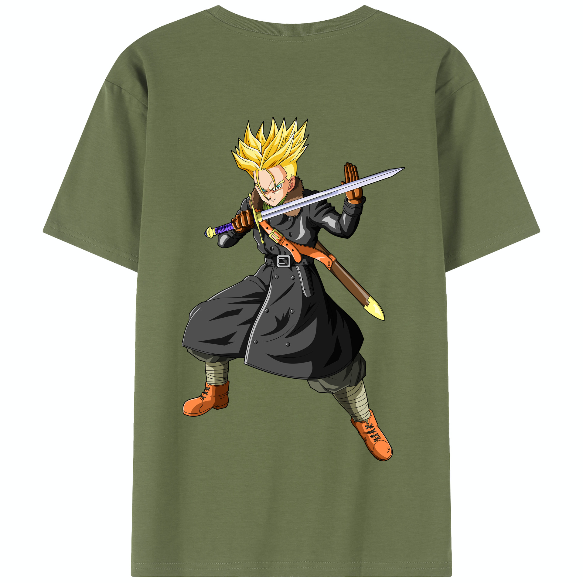 （画像用） ドラゴンボール トランクス（Torankusu）DRAGON BALL Trunks 綿100％半袖Tシャツ（背面プリント）